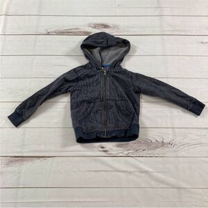 Tea Collection Kids Navy Long Sleeve Full Zip Hoodie Cotton Jacket Size 2